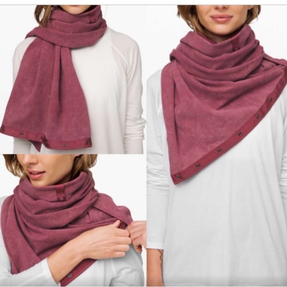 Lululemon Customizable Snap Vinyasa Scarf Heathered Violet Red Rulu